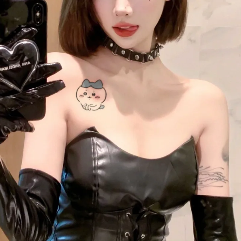 Jikikawa Cute Cartoon Tattoo Sticker in Color Kawaii Doban Sweet Cool Waterproof Sexy Girl with Sharp Chin and Beautiful Arms