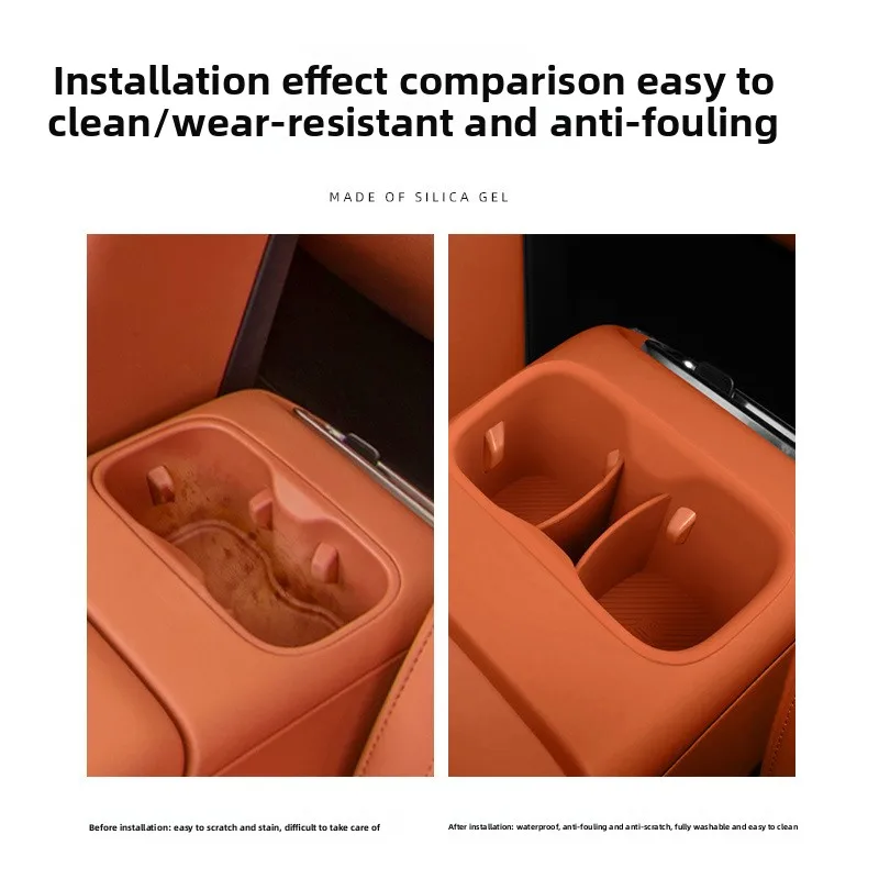 For Leapmotor C16 C10 Silicone Armrest Box Cup Pad Anti Slip Cup Holder Waterproof and Shockproof Interior Modify Accessories