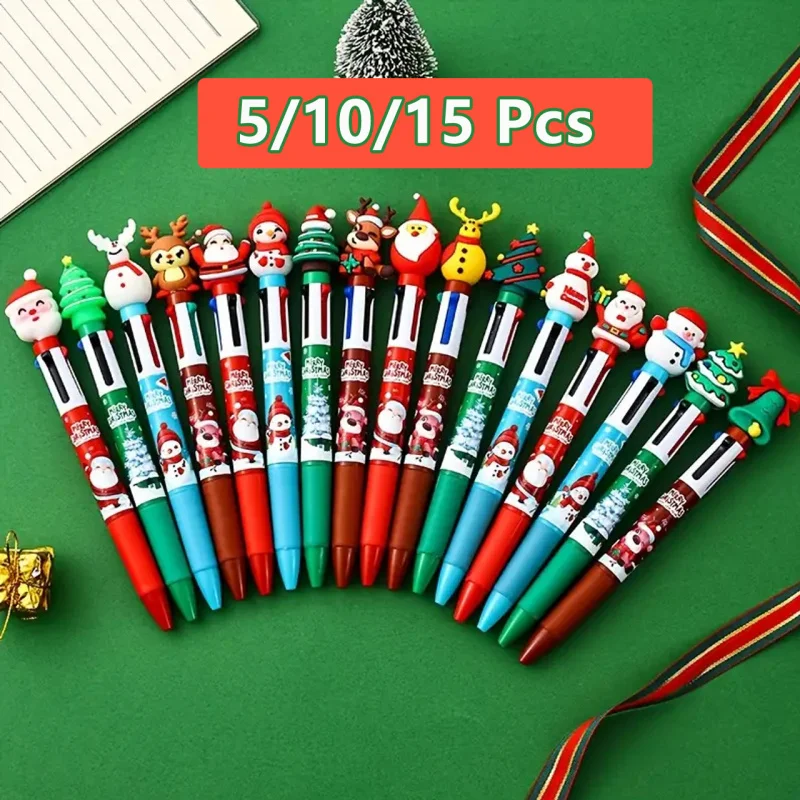 

5/10/15New Christmas Edition4Color Ballpoint Pen Santa Claus Christmas Tree Reindeer Snowman Exquisite Decoration Youth Prizes C