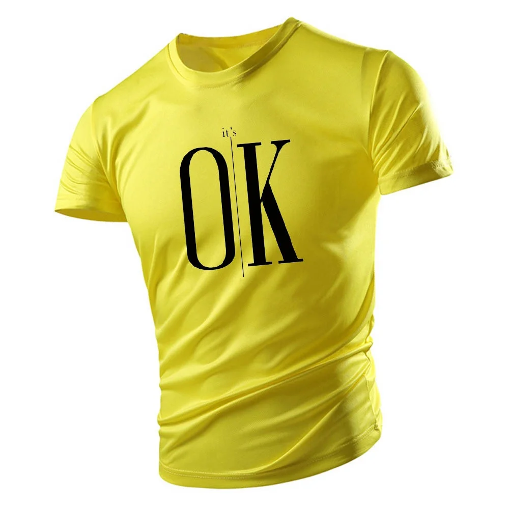 Summer Casual Loose Letter 2D Breathable Adult Mens Tshirt Customizable Design Hand-Painted Clothing Fashionable Apparel