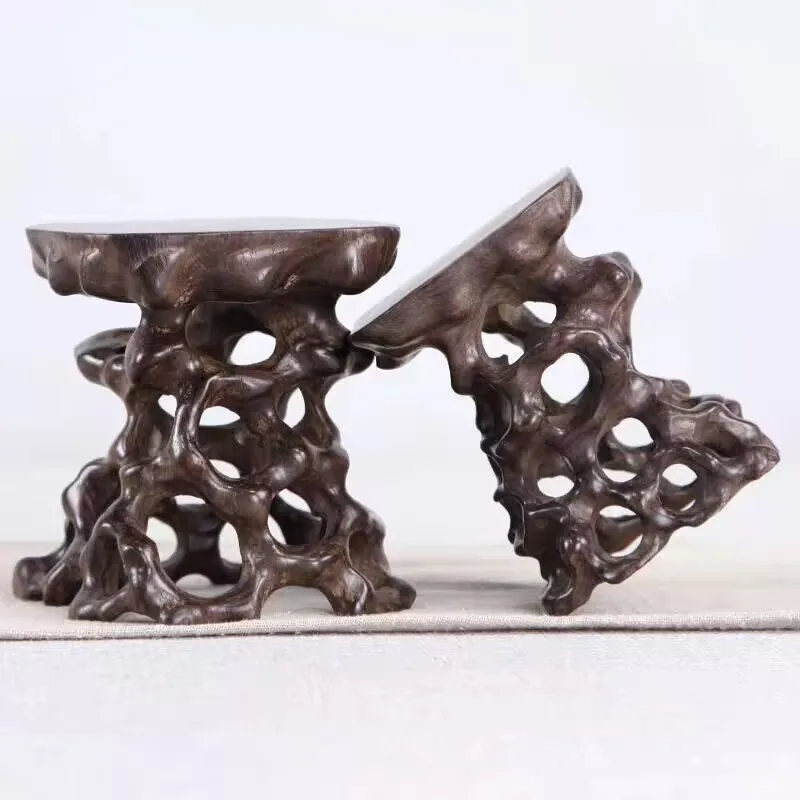 

Miniature Wooden Standing Flower Base Coffee Tea Sets Pedestal Figurines Display Stand Flower Pot Sorting Table Plant Shelves