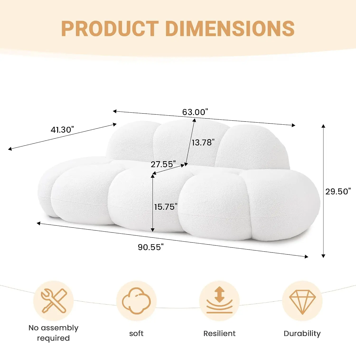 Cloud Floor Sofa, 90