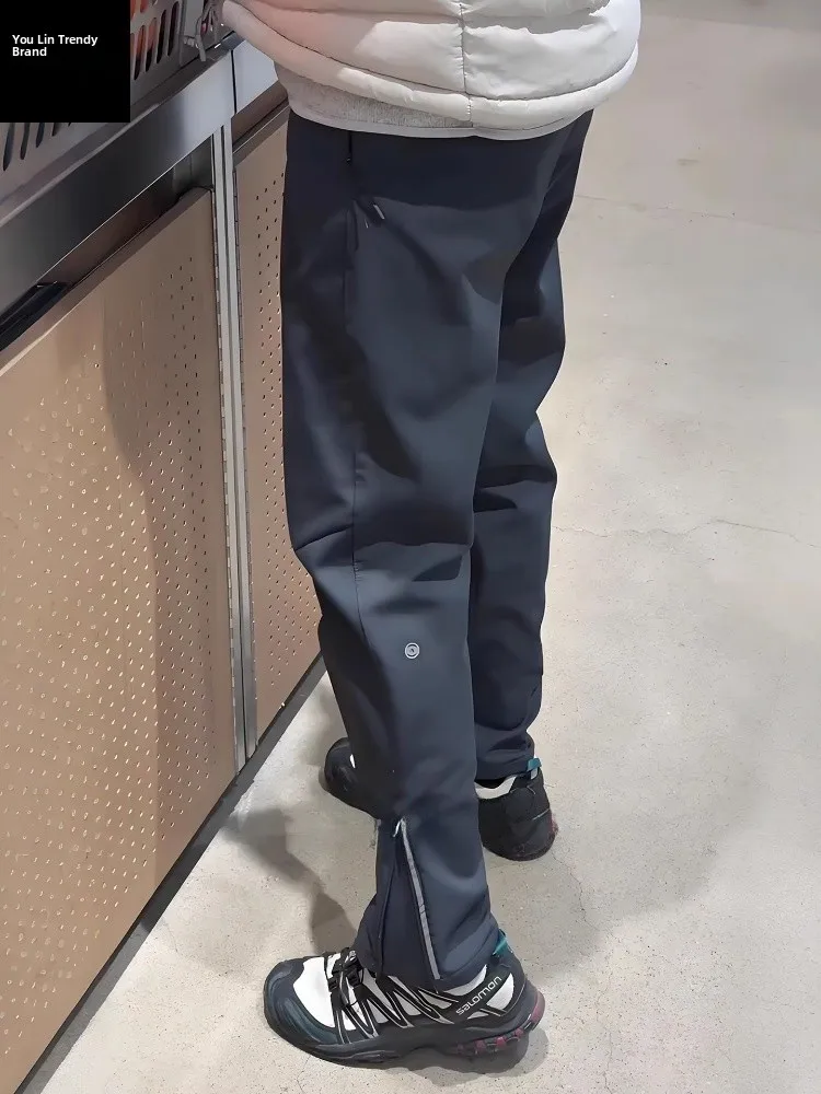 

Мужские уличные водонепроницаемые рабочие брюки с мягкой флисовой подкладкой, американские брюки на молнии для осени, зимы и весны