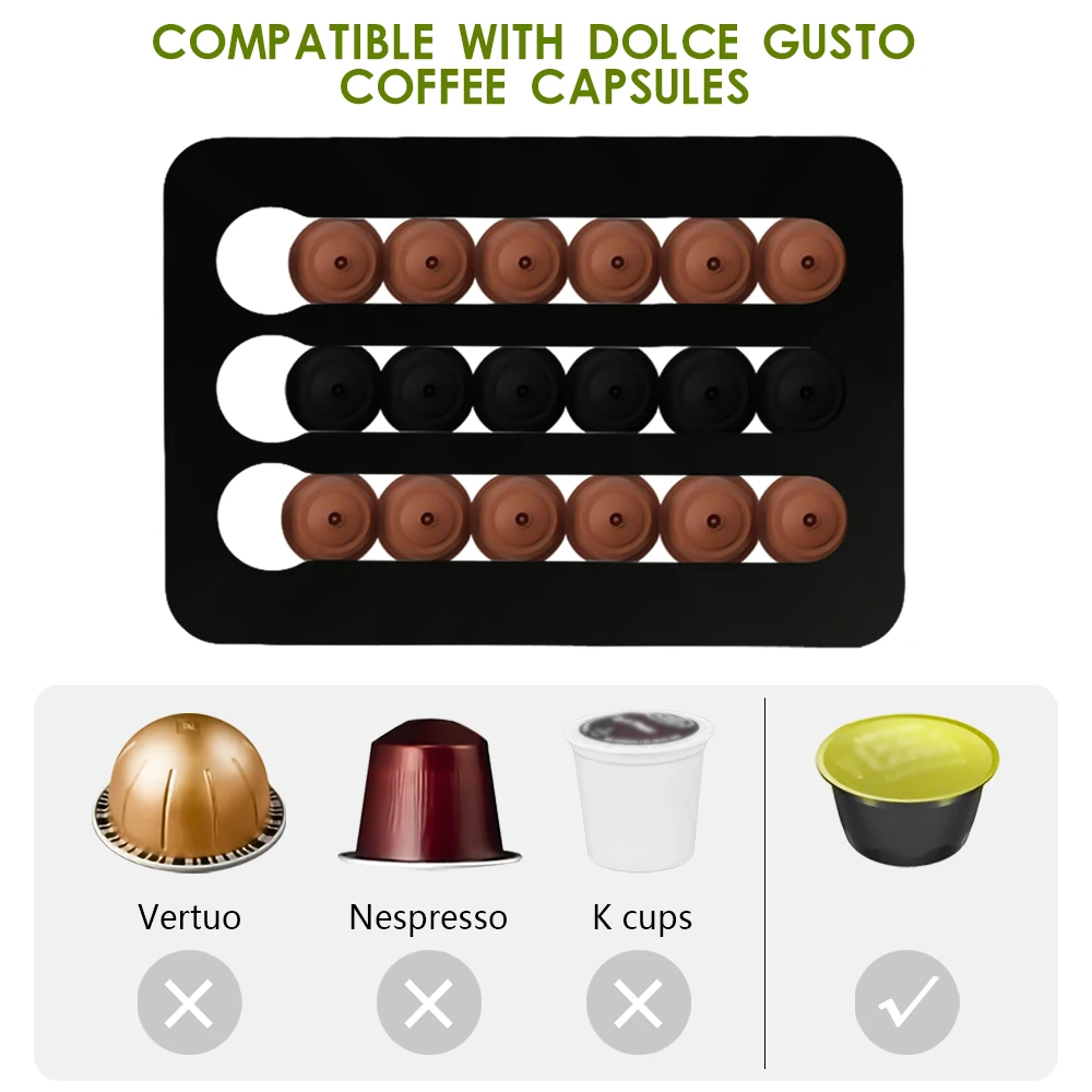 Coffee Pod Capsules Holder Compatible With Dolce Gusto Pods Storage Drawer Coffee Podcast Storage Rack Organizer Set