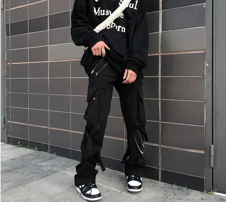 HOT 2023New men pants high street fashion cargo pants men's street hip-hop fashion men's trousers in Europe and America