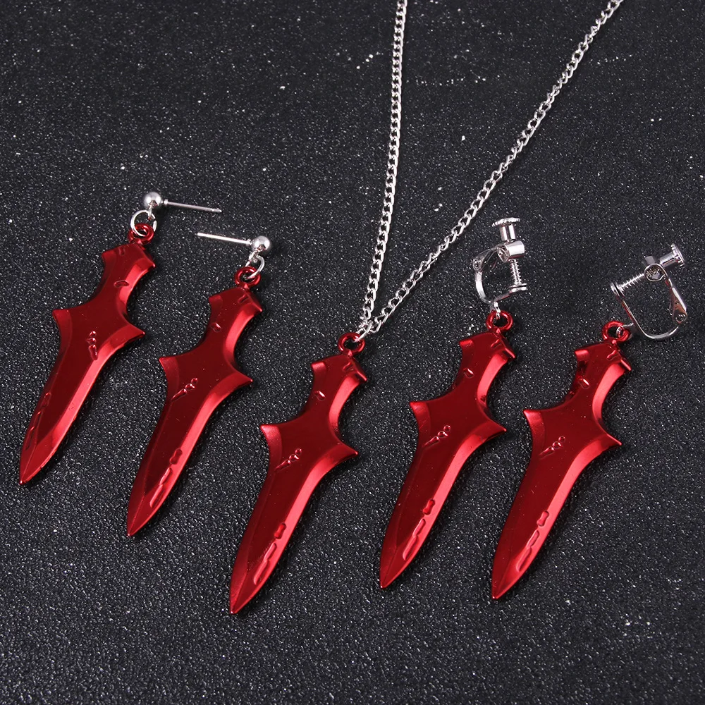 Anime Shaman King Necklace Yoh Asakura Sword Of The Soul Of Budu Model Metal Earring Pendant For Unisex Fans Cosplay Props GIfts view 2