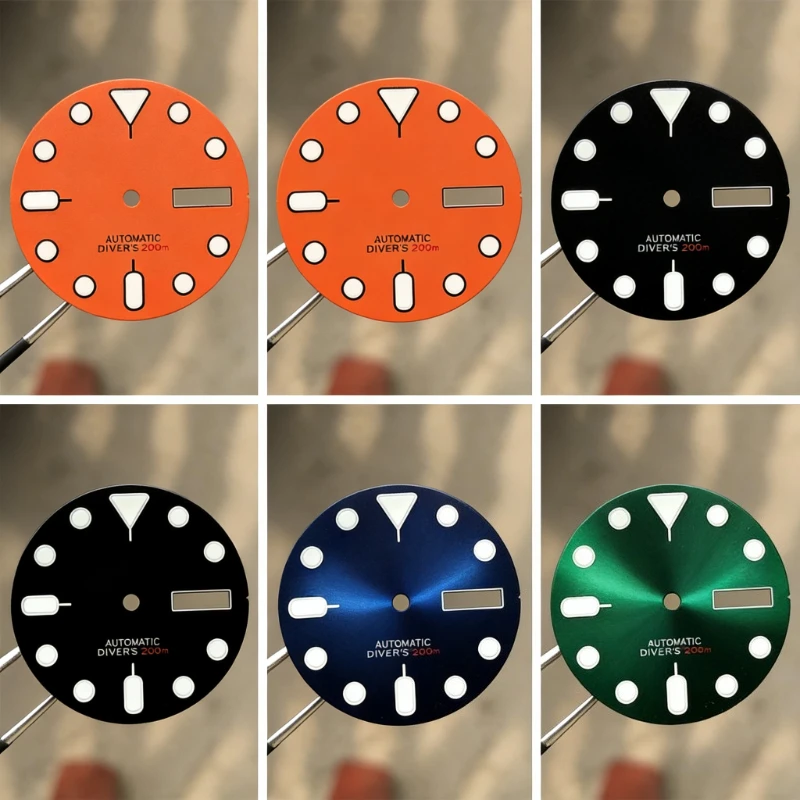 

28.5mm Classic Diving Modified Dial | Six Colors Available Green Luminescent Compatible with NH35 Movement