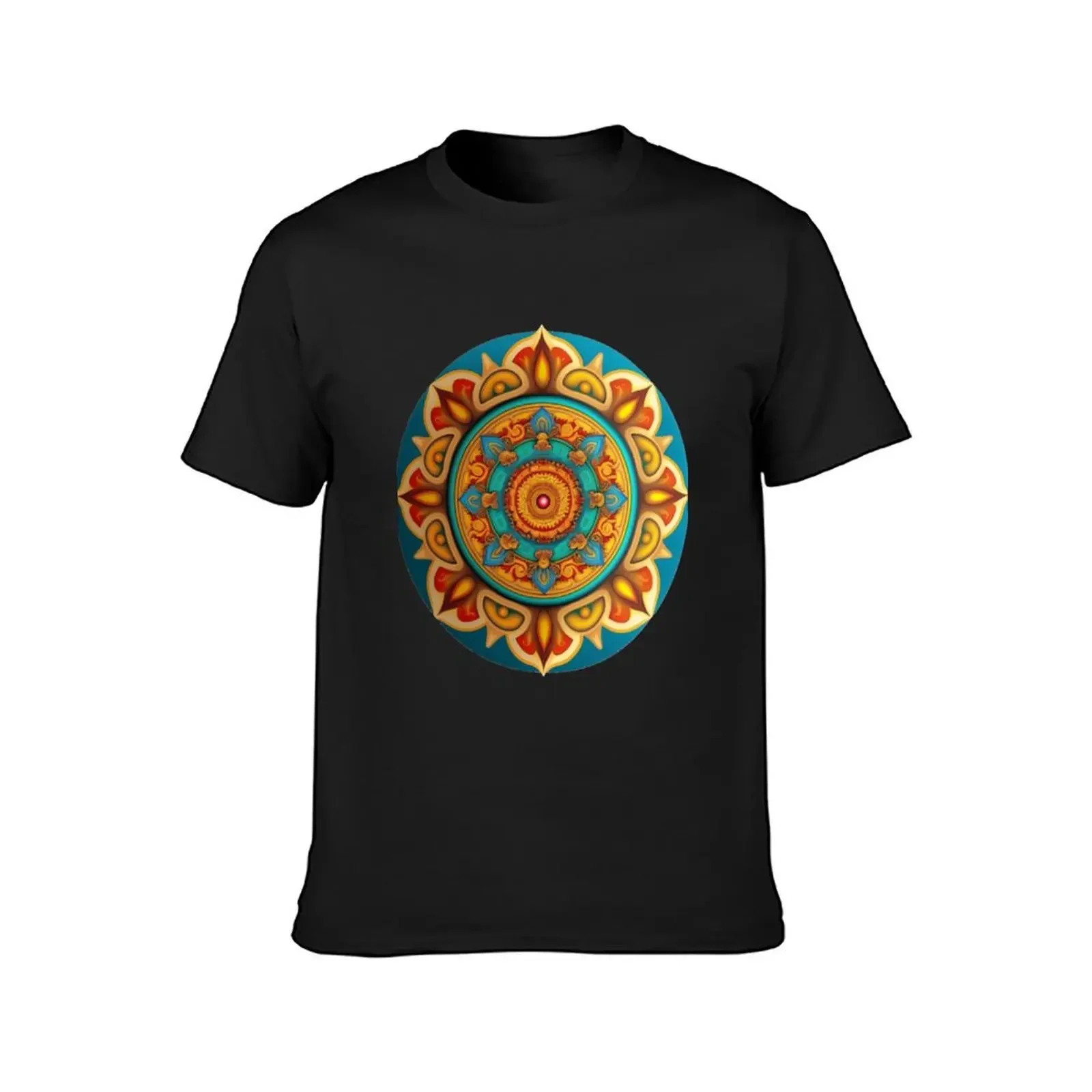 Vibrant Symmetrical Mandala T-Shirt basketball graphic tees sublime luxury clothes men