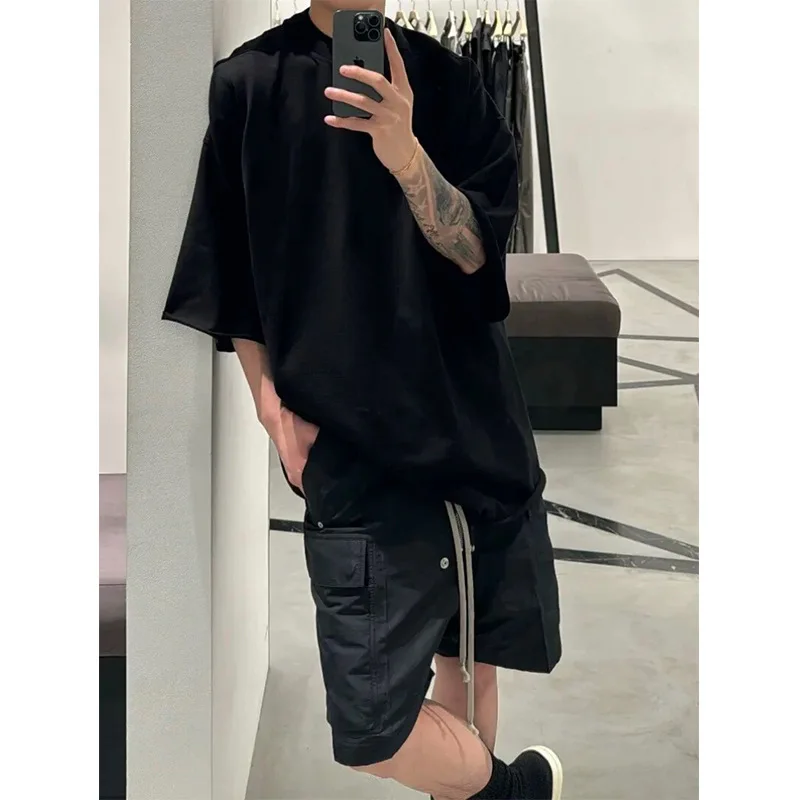 Rick RO style Cargo Bela FK nylon material multi-pocket work pants five-inch pants for men trendy loose-fitting wide-leg shorts