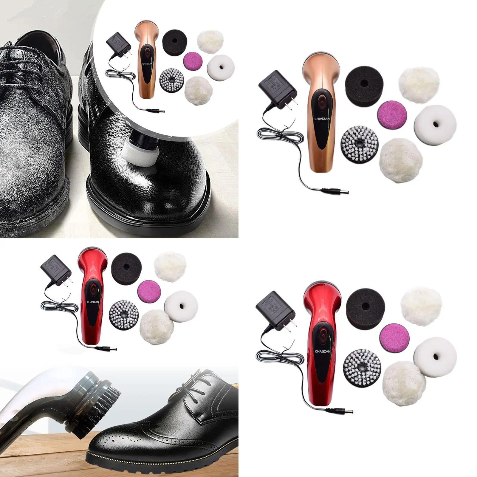 Electric Shoe Brush Cleaning Brush Buffer Cordless Multifunctional Rechargeable Electric Shoe Shine Kit for Sofa Bags Leather
