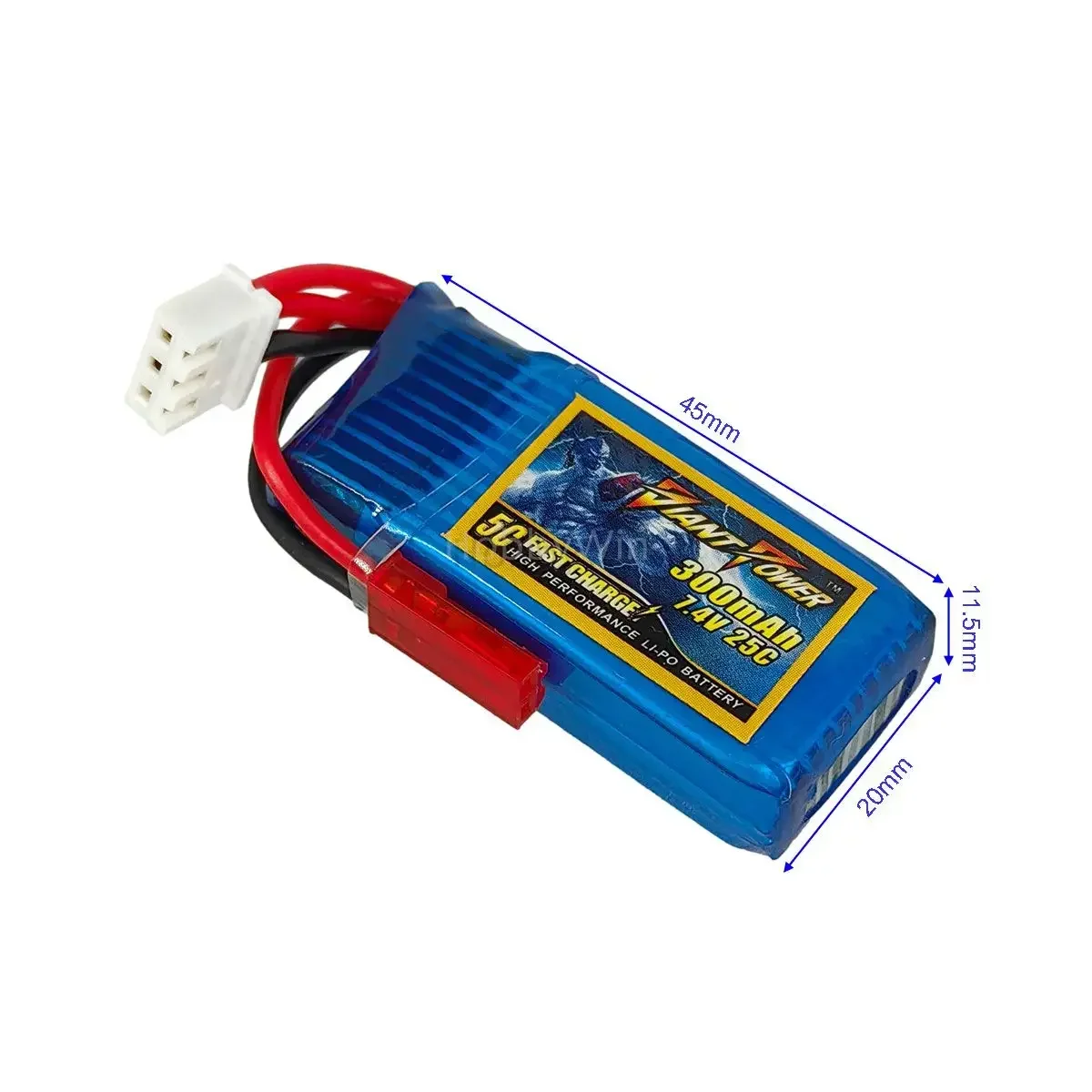 7.4V 2S 300mAh 25C LiPo Battery JST plug for Micro RC Airplane Helicopter Quad Copter Drone