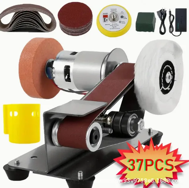 

15 Degree Type Multi-functional Small Mini Electric Belt Sander Polishing Machine Woodworking Grinding Knife Sharpening Artifact