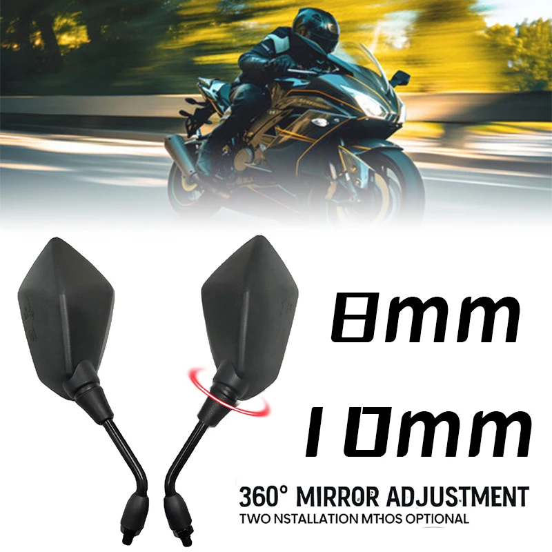 

2Pcs/Pair 8mm 10mm Electromobile Back Side Convex Mirror Motorcycle Mirror Scooter E-Bike Rearview Mirrors