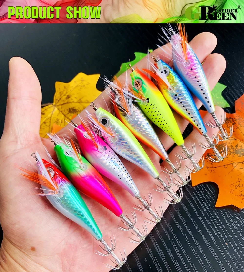 55mm 5,3g UV Horizontal Tintenfisch Jig Leuchtende Meer Angeln Zubehör Künstliche Köder Octopus Köder – Detail 8
