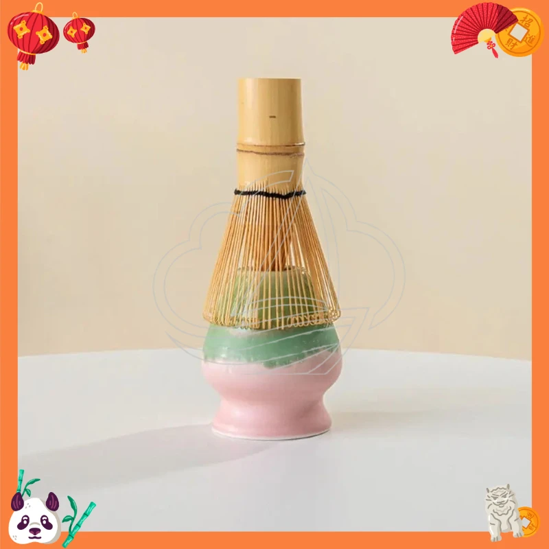 New Ceramic Matcha Bowl with Spout, Reusable Matcha Set with Whisk Holder, Multicolor Tea Accessories