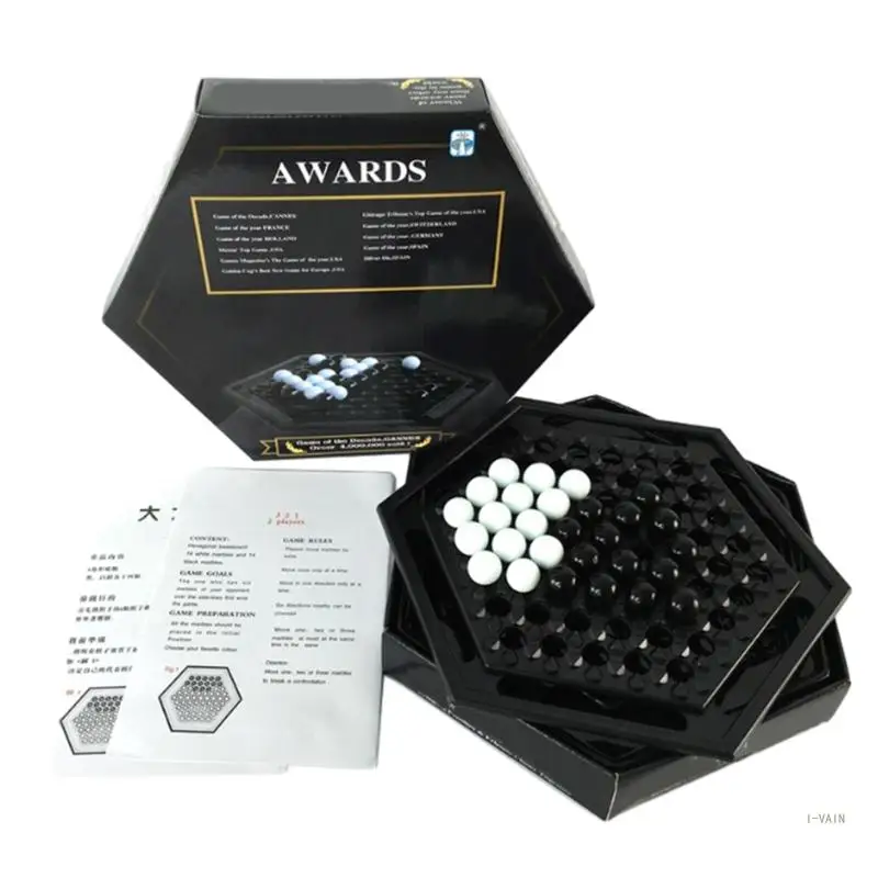 M5TC Family Board Game Adult Kids Entertainment Chess Table Game Pinballs Checkers Abalones Table Game Portable Chess Set