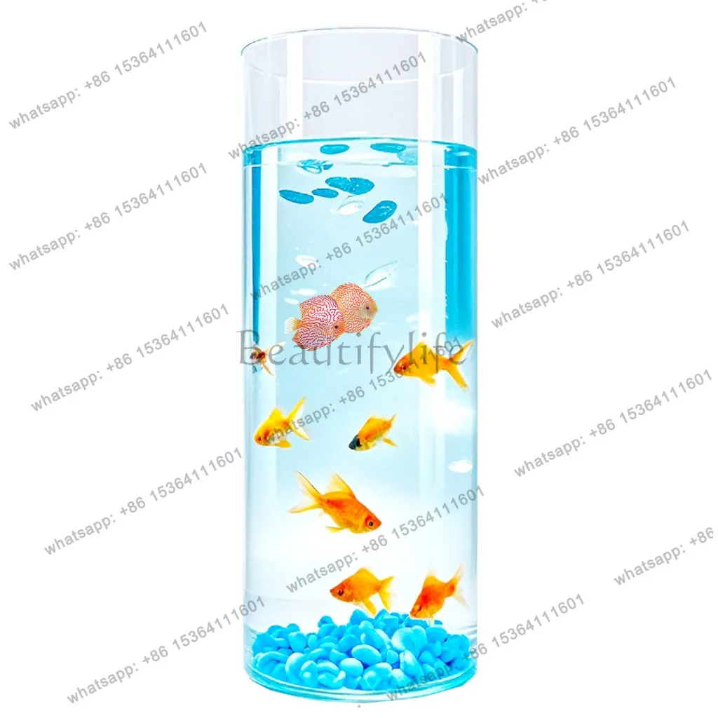 

Cylinder fish tank living room small floor vertical acrylic