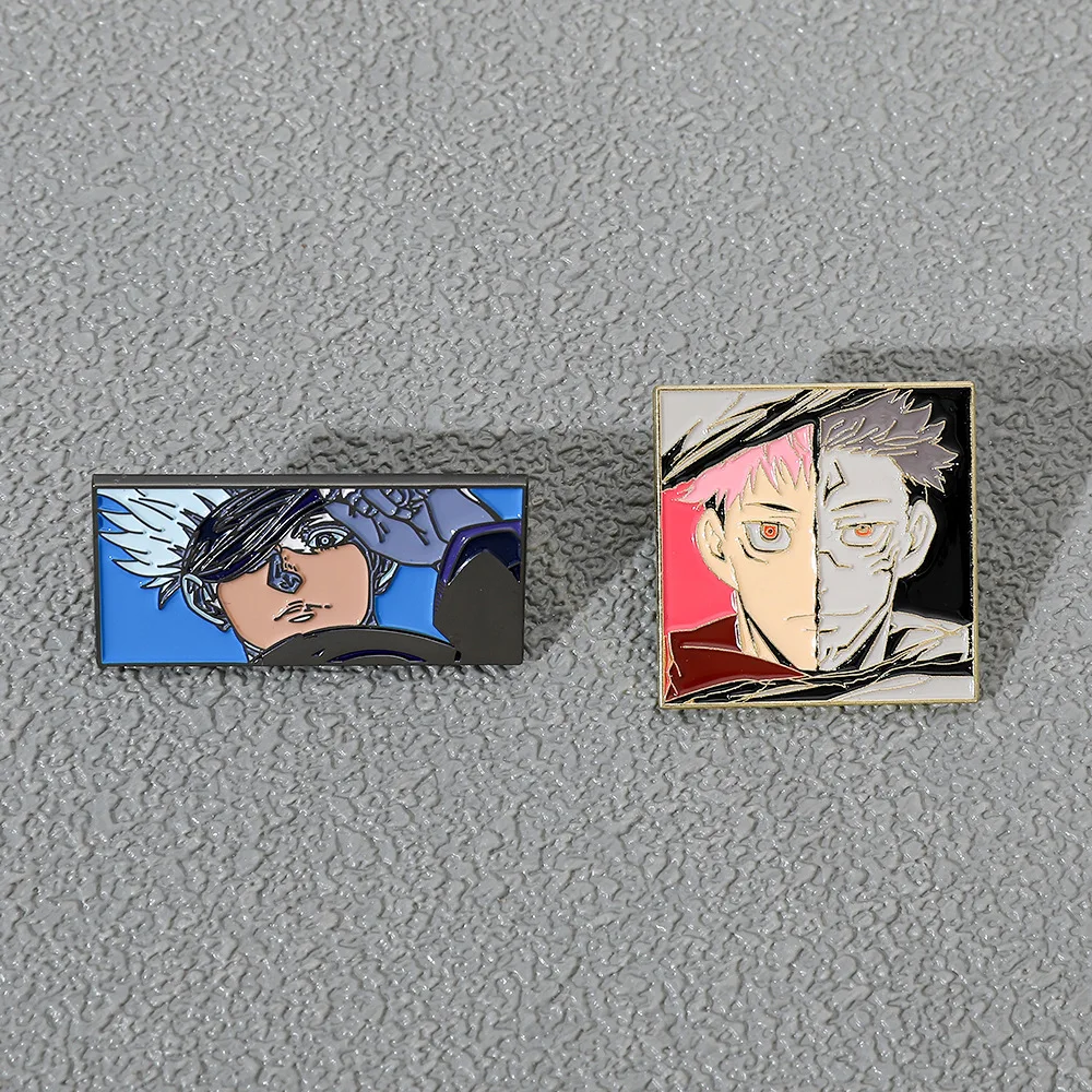 Japanese Cartoon Anime Jujutsu Kaisen Alloy Brooch Gojo Satoru Metal Badge Accessories Enamel Badge Pin Y2k Fashion Toys Anime