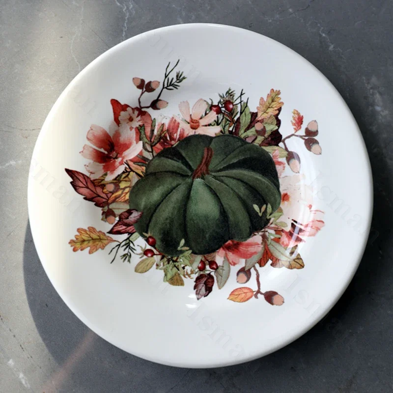 American Style Ceramic Dinner Plate Creative Pumpkin Series Dining Room Christmas Dinner Dishes Plate Western Food Steak Plates