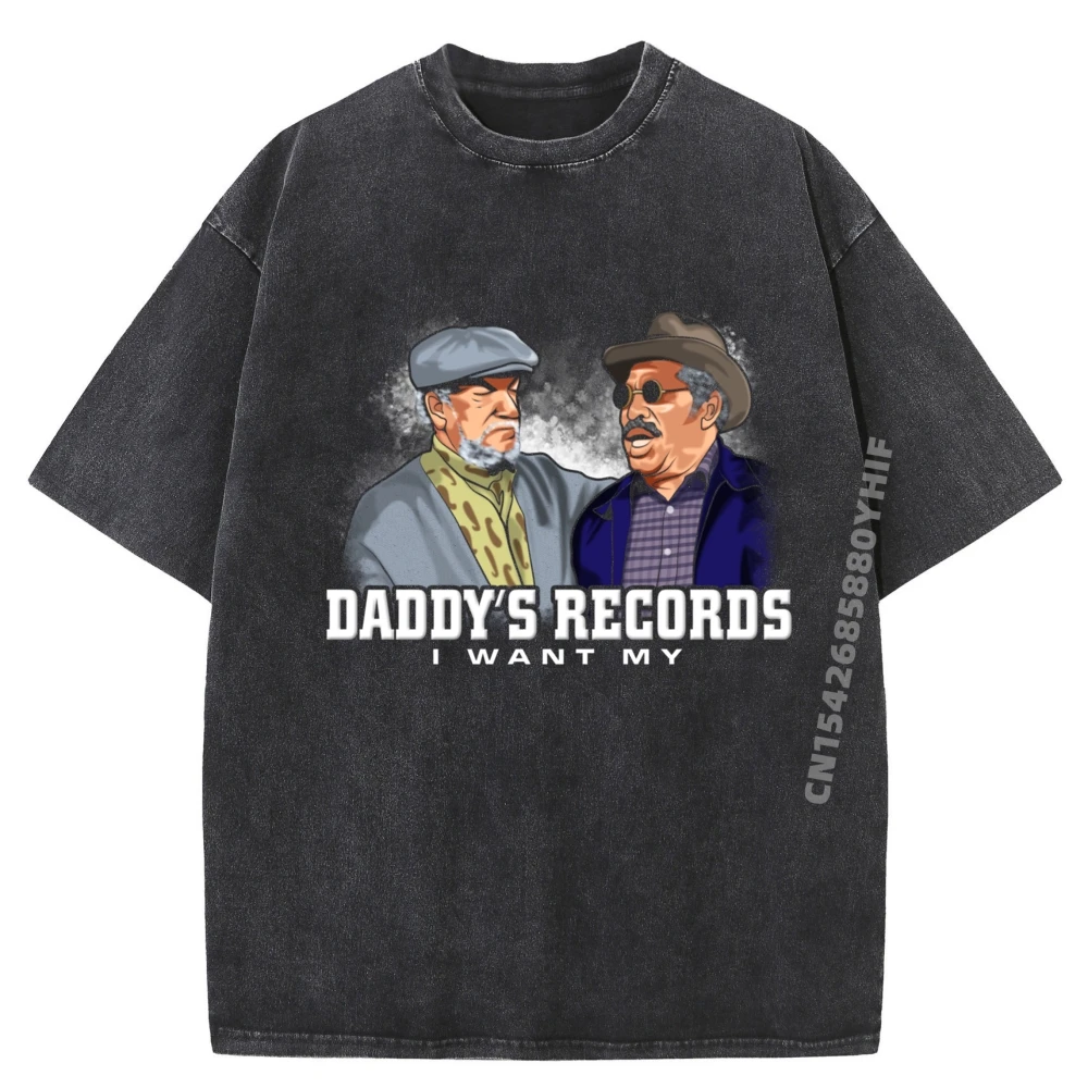 

I Want My Daddy Records Son In SanFord City And Meme Мужские футболки с рисунком Мужские забавные потертые майки De Hombre в готическом стиле