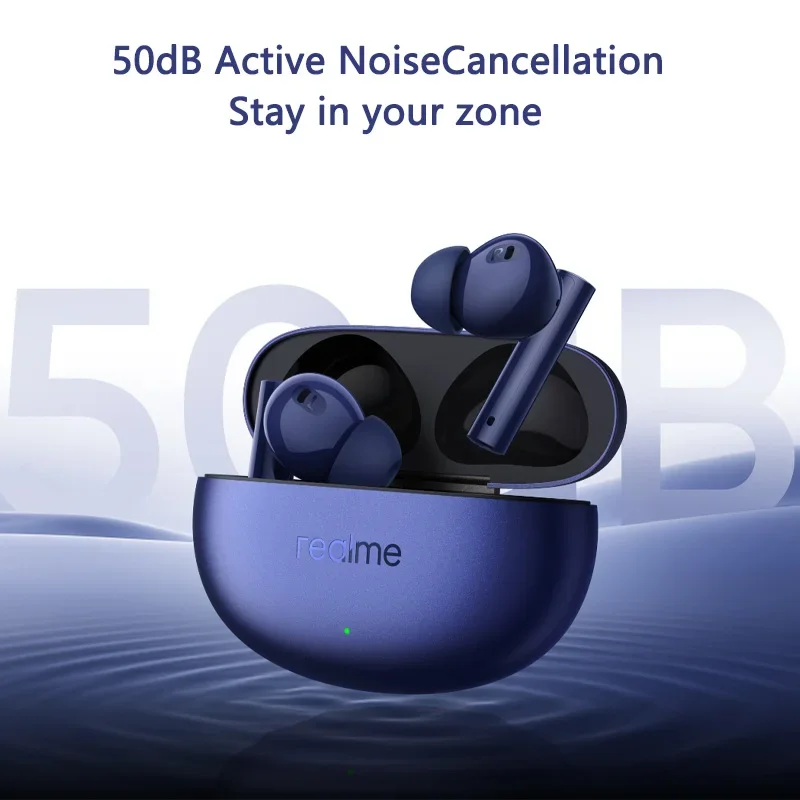 Global Version realme Buds Air 5 TWS Earphone 50dB Active Noise Cancelling True Wireless Bluetooth 5.3 38H Battery Life Headset