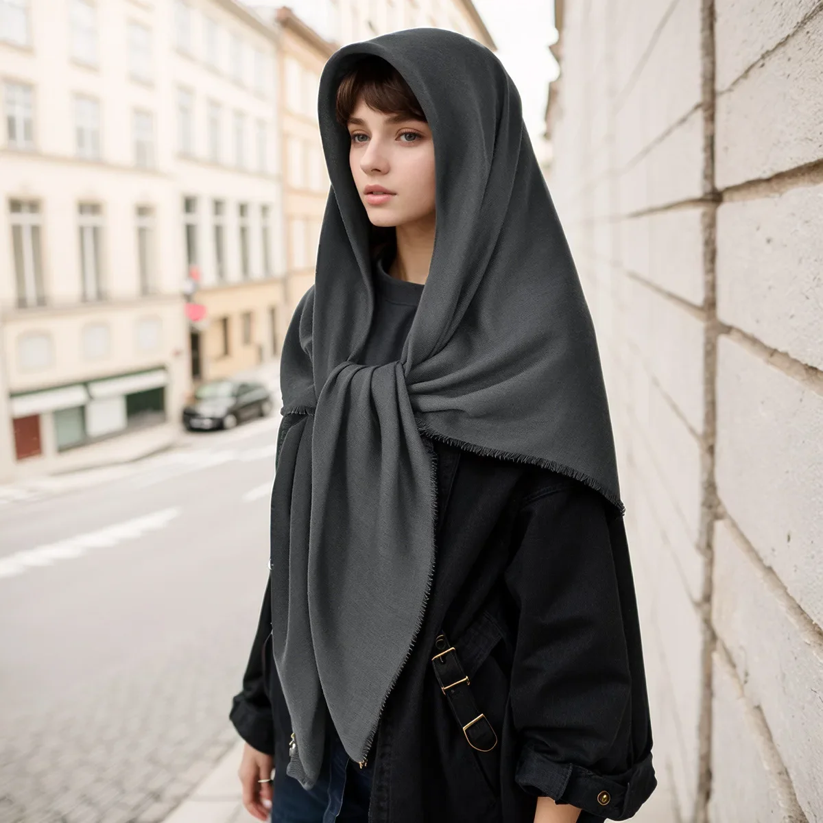 Foulard Carré en Coton pour Femme Musulmane, Hijab, Bandana, Châle, Bandeau, Mouchoir, 132x132cm