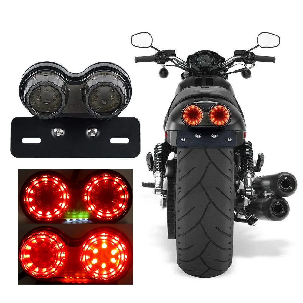 Universal 12V Motorcycle LED Taillights Flashing Turn Siganl LED brakelight Parking light LED Integrated Tail Light with Bracket