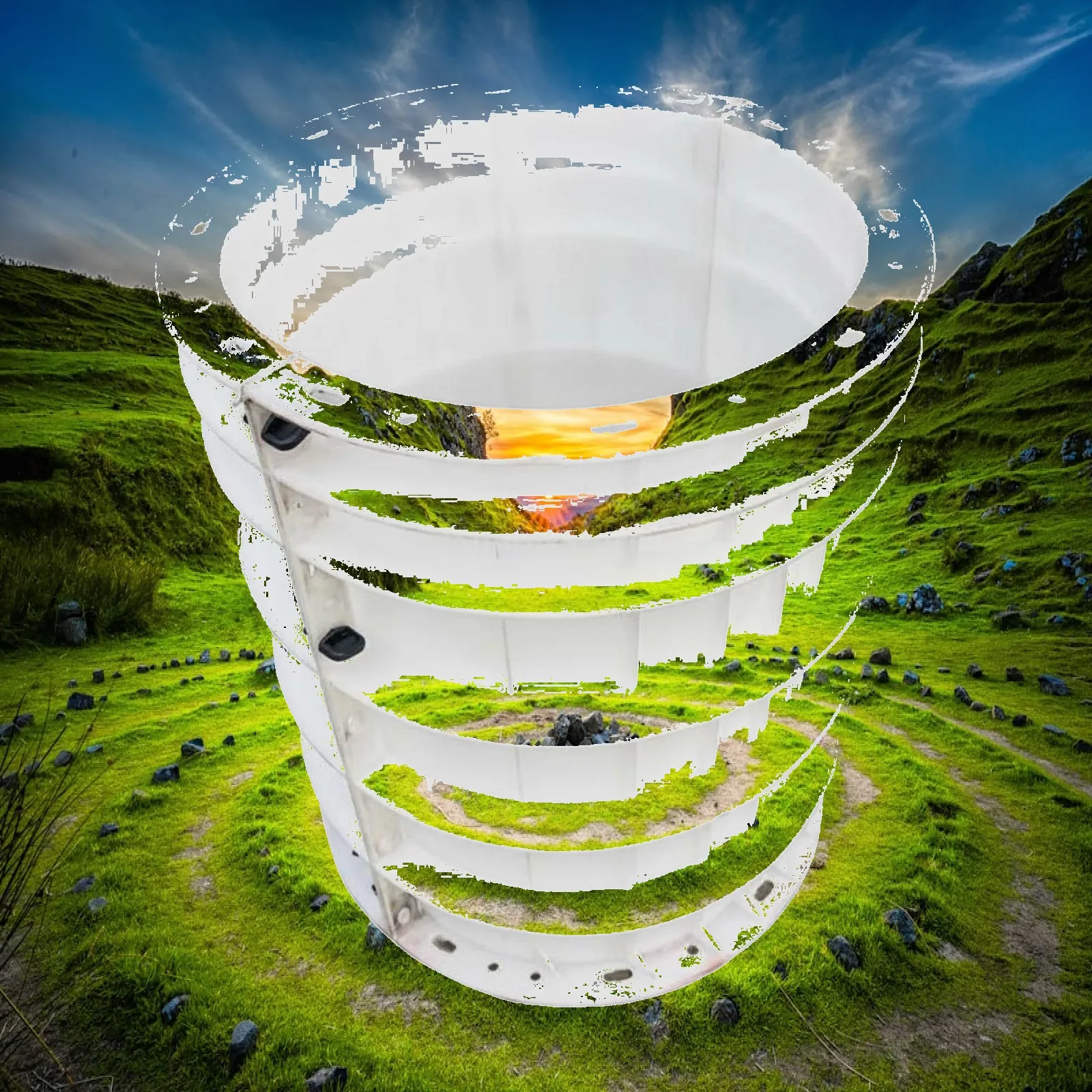 Round Concrete Pillar Form Plastic Mold for Solar Farm Base Construction Cylindrical Formwork Reusable Tool