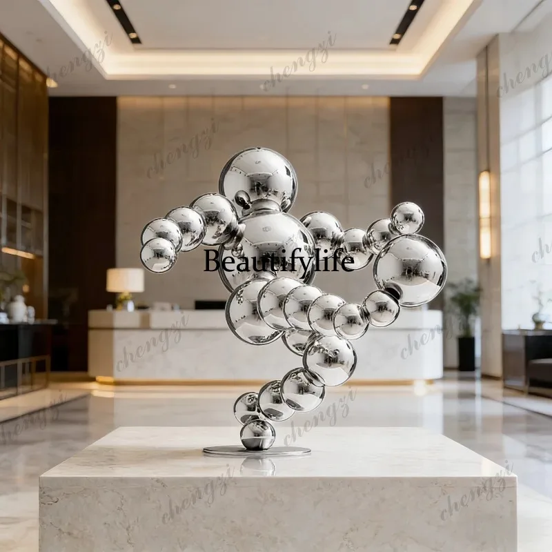 TTT Spirit of football Stainless steel combination ball  villa hotel corridor shop office home interior sculpture ornaments