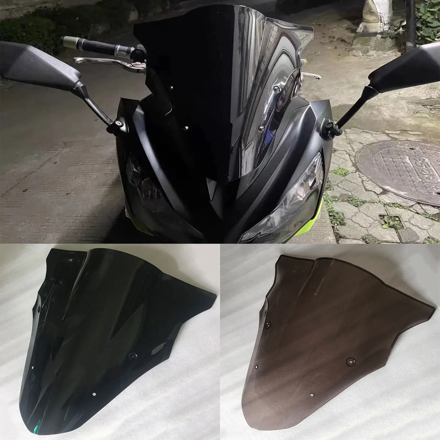 

Ветрозащитный экран для Kawasaki Ninja 650 ER6F 2012 2013 2014 2015 ER-6F ER 6F ветровое стекло Двойные пузырьки ветровое стекло дефлекторы