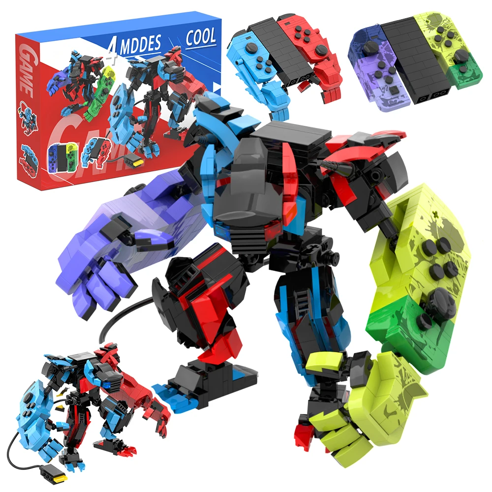 2 in 1 Transforming Classic Game Controller Mech Building Kit 781pcs，Gamepad to Mech Robot with Movable Joints,Birthday gift box