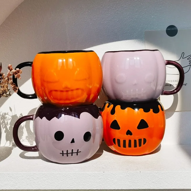 

Cute Spherical Pumpkin Cup, Orange Taro Colored Mug, Breakfast Cup, Couple Pairing Cup, Large Capacity Mug, Subtle Flaws