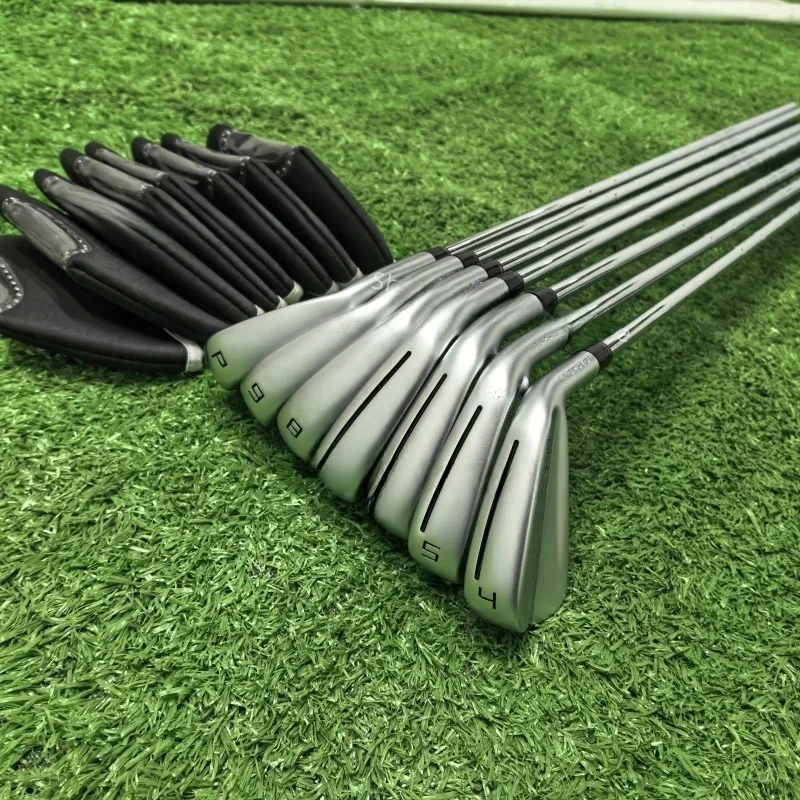 Juego de Palos de Golf para Hombre 2024NewTPNL, Hierros Plateados P-790 de Cuarta Generación, 7 Piezas 4-9P, Flex R/S/SR, Varilla de Acero/Grafito, con Funda Protectora