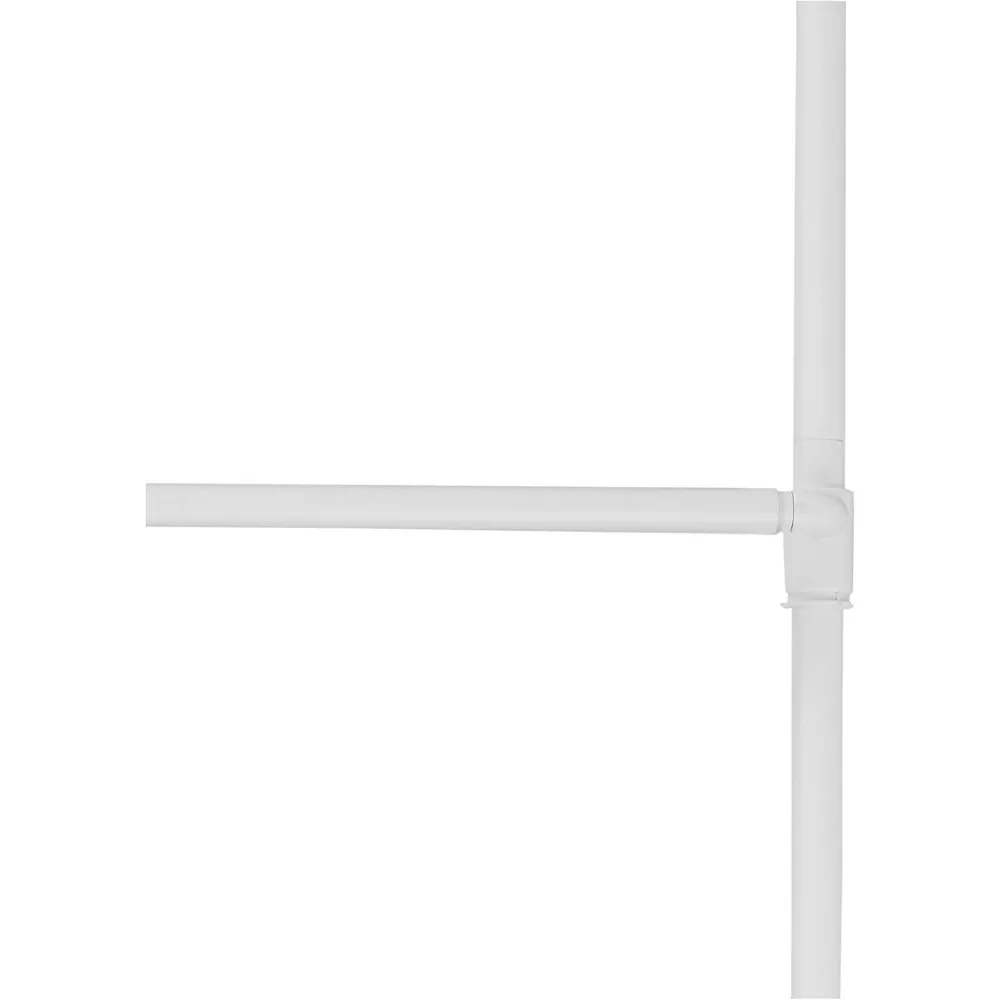 Expandable Tension Curtain Rod & Room Divider, White - No Tools Needed, Damage-Free Installation