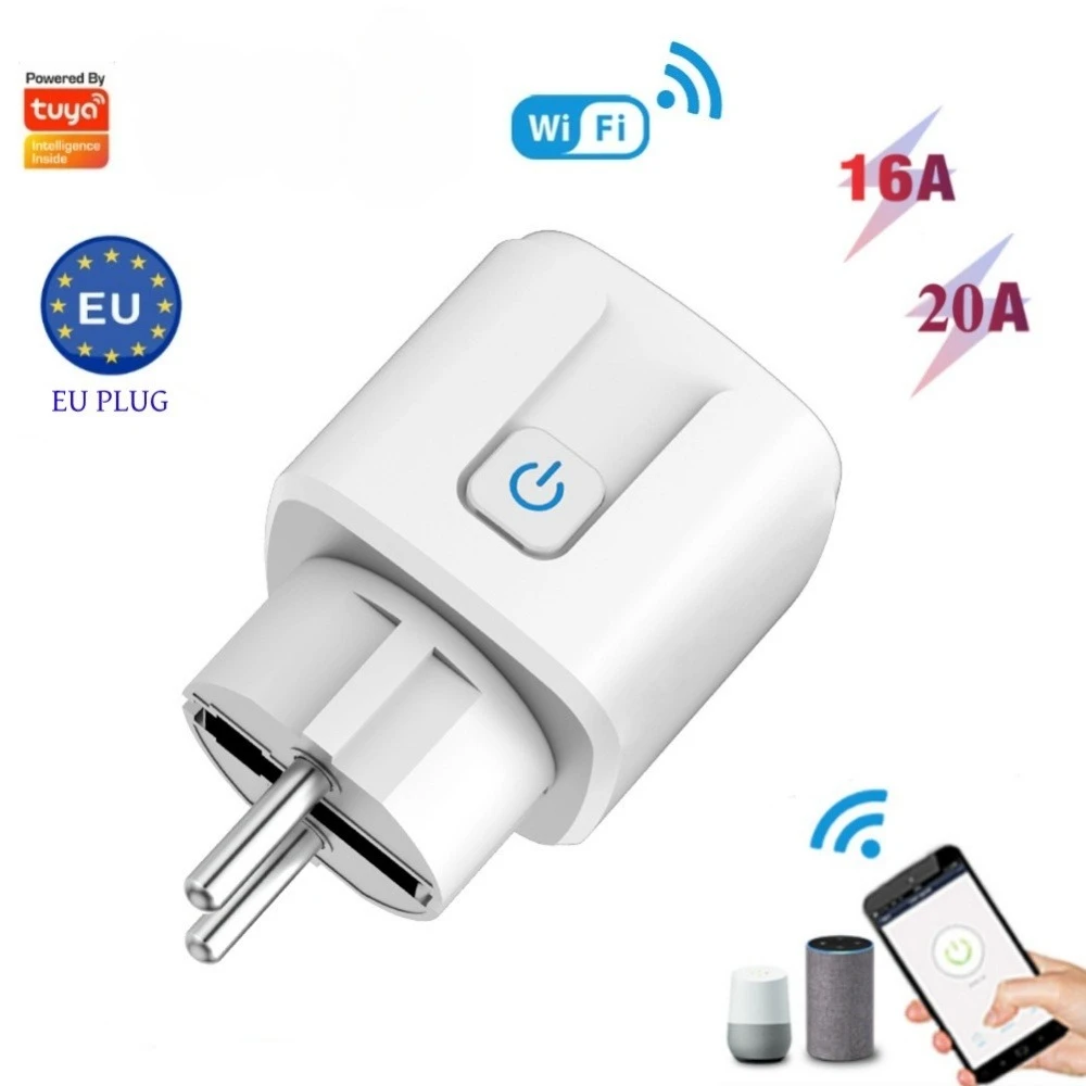 EU WIFI Smart Socket 16A/20A Wifi Smart Plug With Power Moni