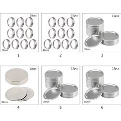 10 Pieces/Set Canning Lids Rings Split-Type Storage Solid Caps for Mason Canning Jars Metal Jar Lids Bands