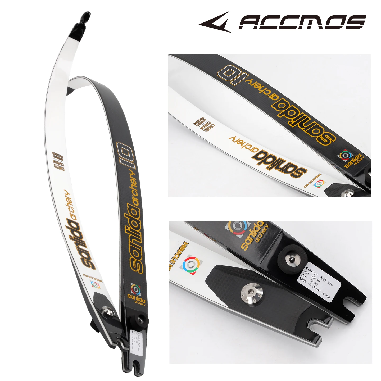 Sanlida X10 Miracle Bow Limb Archery Competition Recurve Bow ILF Limbs Carbon Fiber & Graphite Foam Limbs