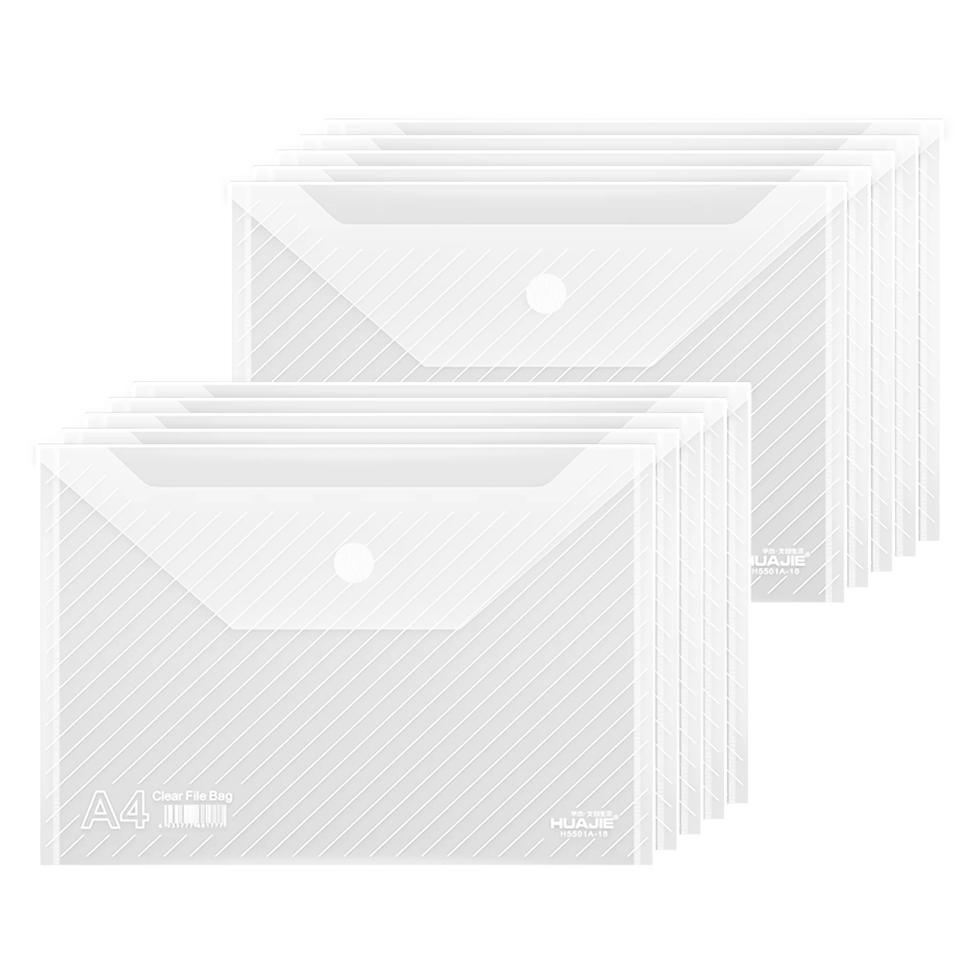 10 Pack, Plastic Envelopes – Transparent Waterproof Reusable File Folders for A4 Letter Sized Documents, Receipts, Photos & Office/School Use