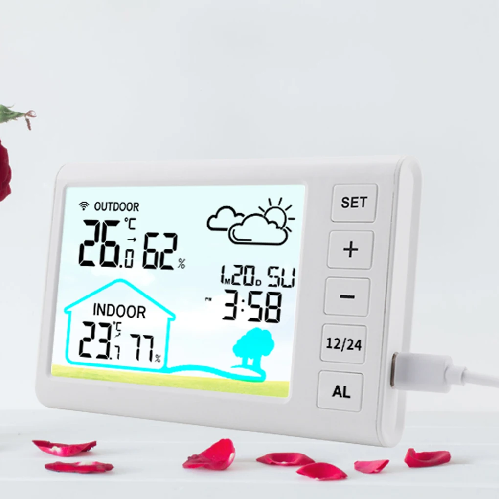 

Изящный термометр для метеостанций для внутренней и наружной температуры и влажности, наружный термометр