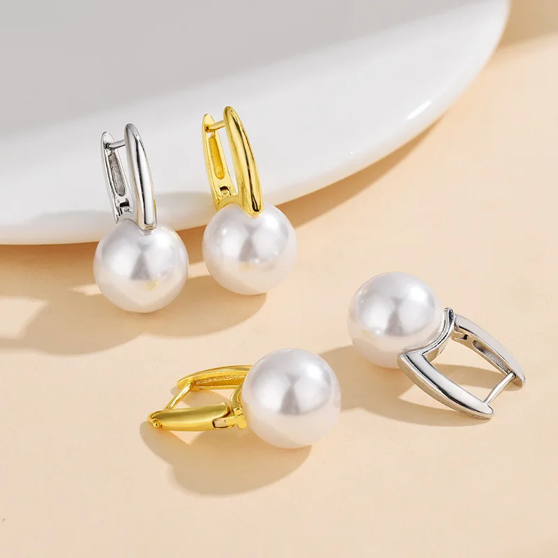 

Hot-selling retro French pearl earrings, women's high-end and elegant U-shaped ear buckles, autumn and winter earrings MYE-47