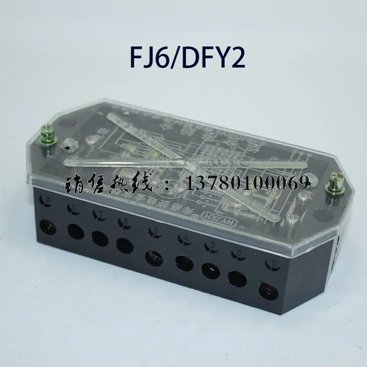FJ6/DFY2 Black Bakelite Transparent Green Three Phase Three Wire 3*3 3T3P Power Distribution Energy Measuring Terminal Block