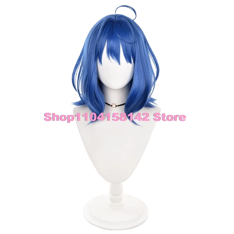 Anna Yanami Cosplay Wig Anime Makeine 45cm Short Hair Blue Wig Cosplay Heat Resistant Synthetic Wig for Adult girl Cosplay Party