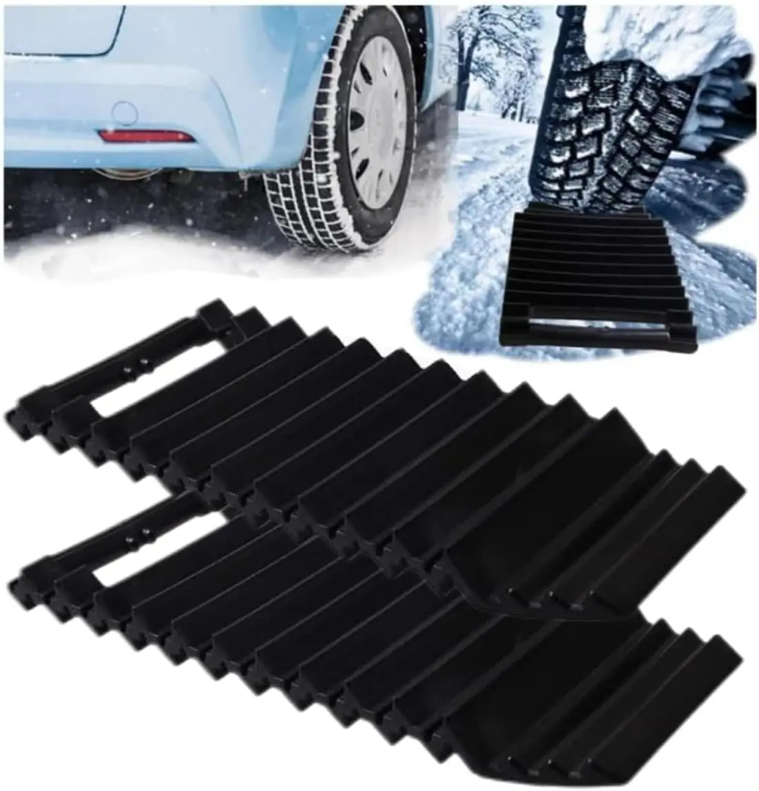 1-4PCS Car Tire Traction Mat  Anti Slip Recovery Board for Snow Mud Sand Emergency Rescue SUV Sedan Off Road Winter Mountain