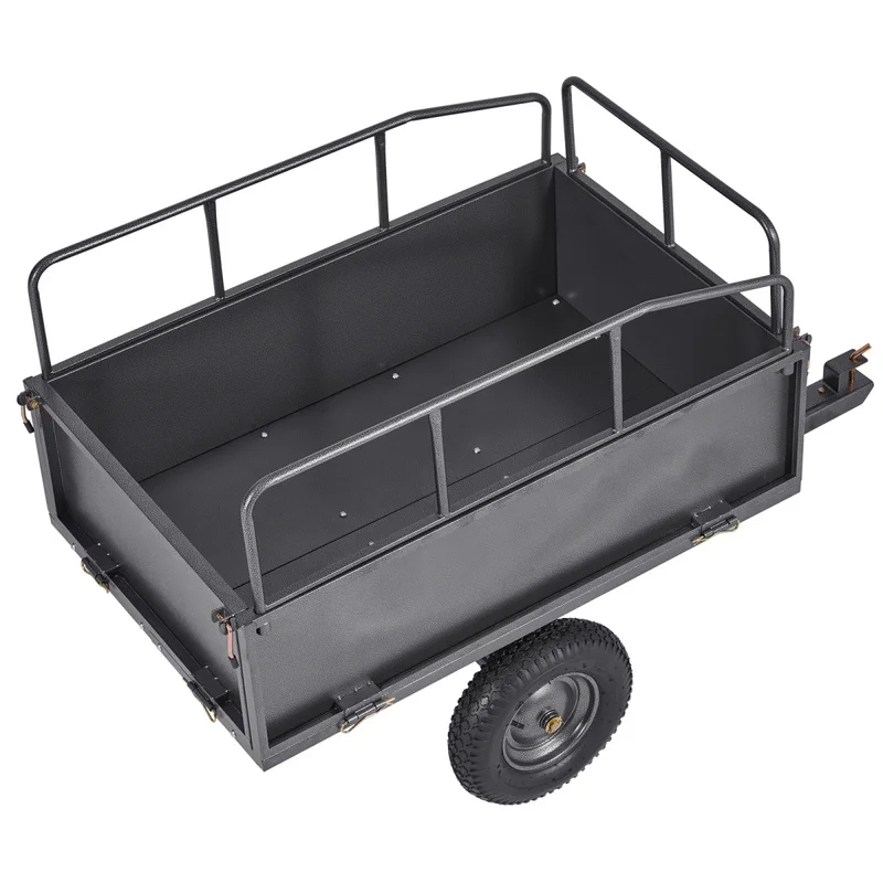 Steel Dump Cart 17 Cu. Ft 600LB For ATV/UTV Trailer Tow Behind Heavy Duty