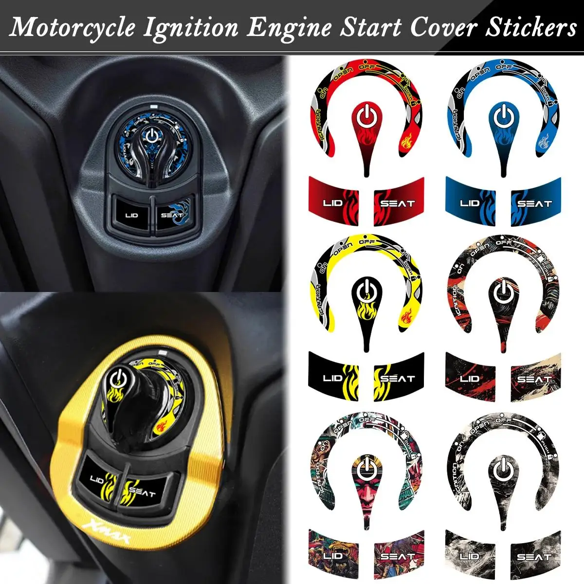 Motorcycle Switch Sticker Waterproof Vinyl Decal For Bike Handlebar Button Control Modification Accessories