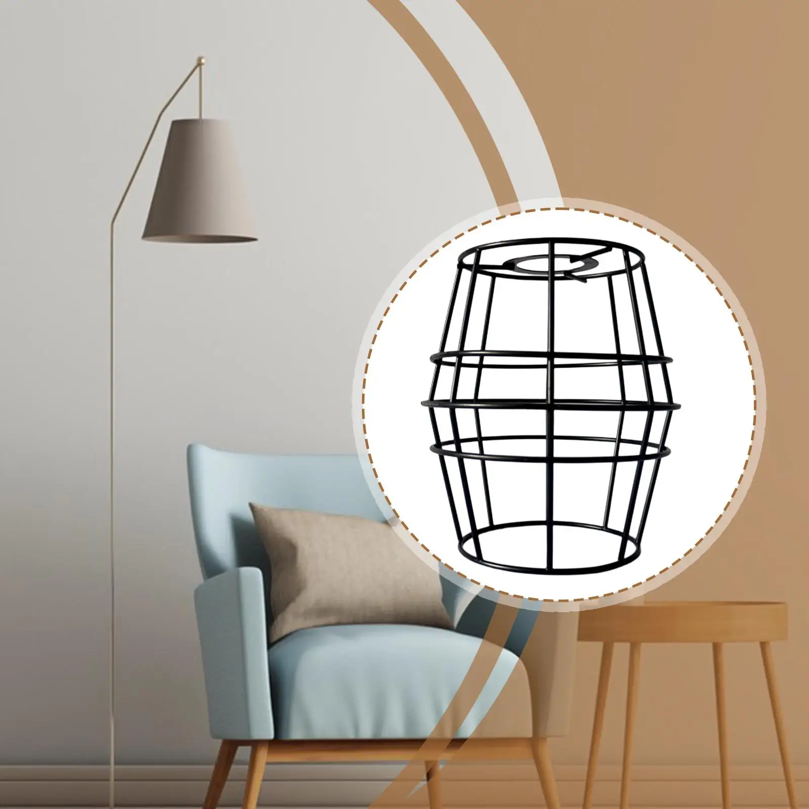 

Metal Wire Lampshade Bulb Guard Hollow Pendant Light Shade Only for Home Farmhouse Hallway Entryway Kitchen Island