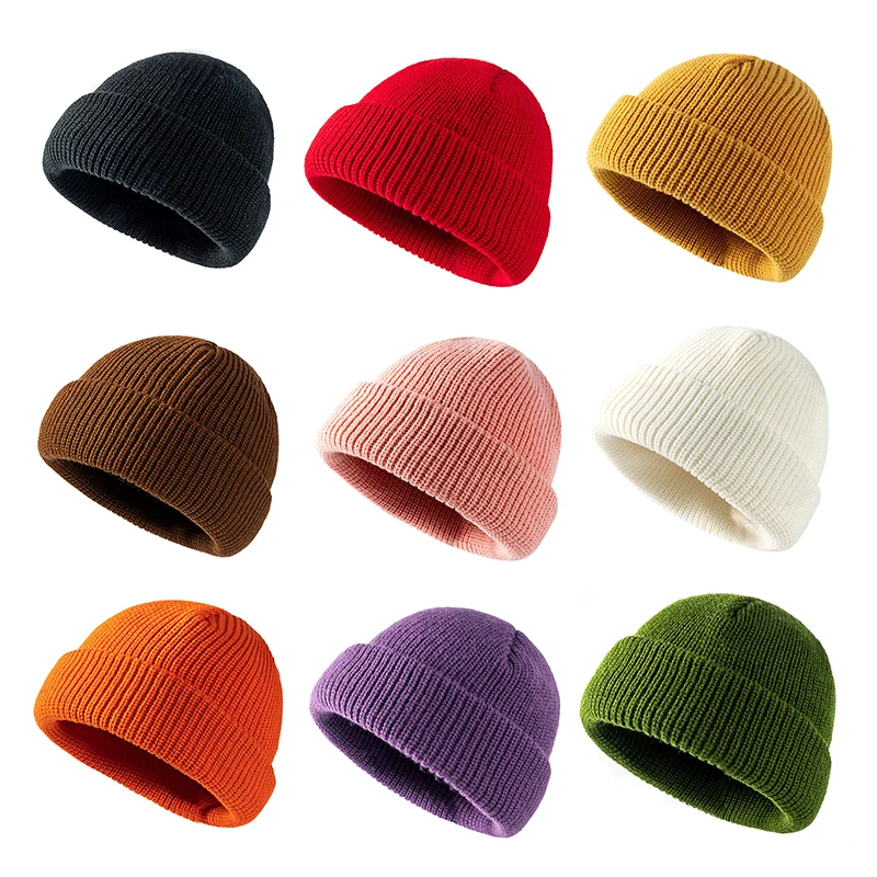 

2024 New Men's Winter Hat Solid Beanie Hat Woman Casual Outdoor Warm Knitted Hat Unisex Fashion Street Hip Hop Cap Bonnet Hommes