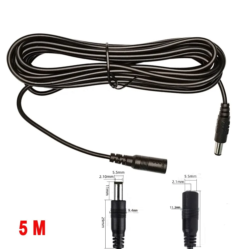 10M/ 5M 5,5mm * 2,1mm DC Power Connector Extension Cord Jack Adapter Loodkabel DC Vrouwelijke Mannelijke Extensie Externe Plug