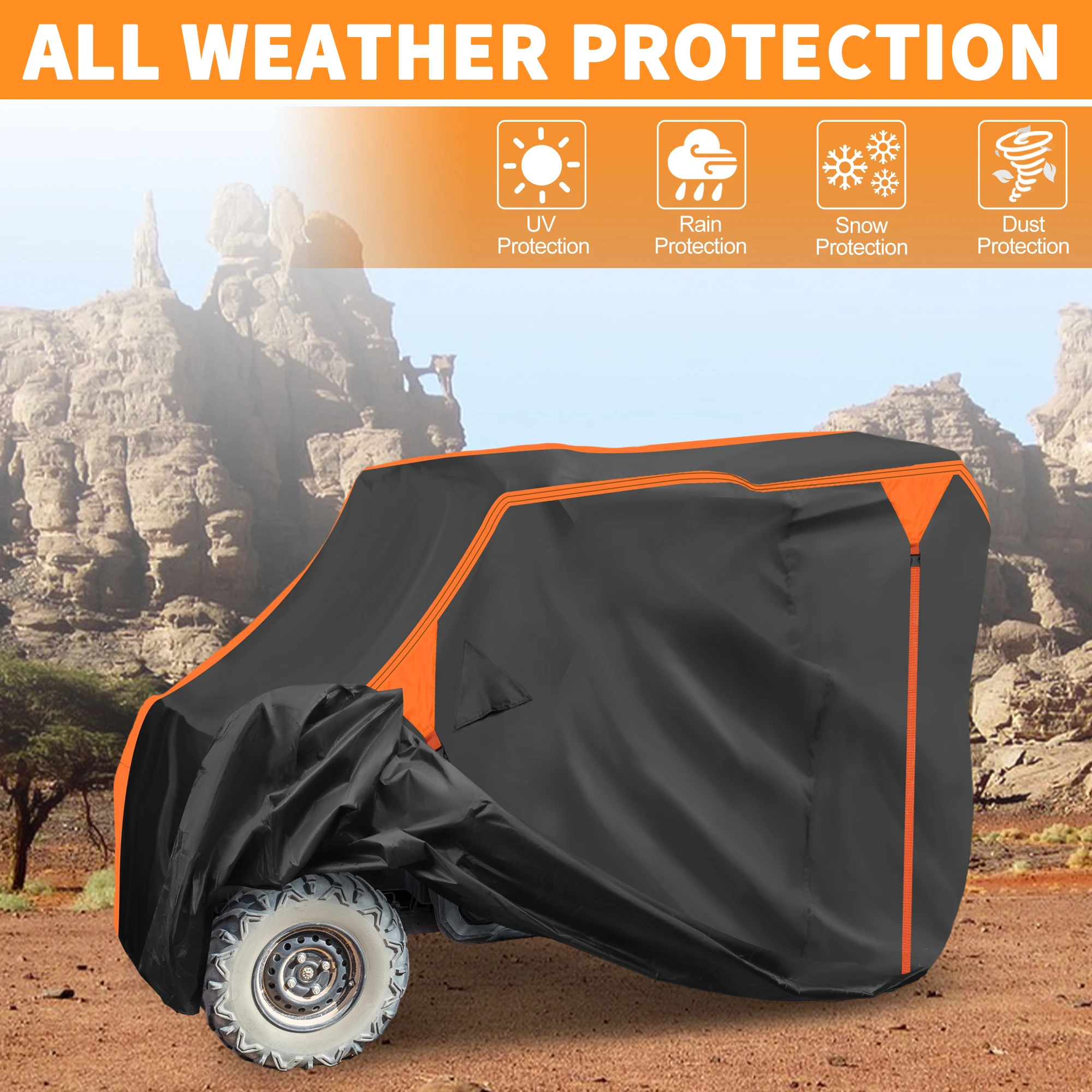 

Чехол UXCELL UTV для Honda Pioneer-1000-5, водонепроницаемый боковой чехол, уличная защита от солнца и дождя, 210D-PU, черный, 305x160x195 см