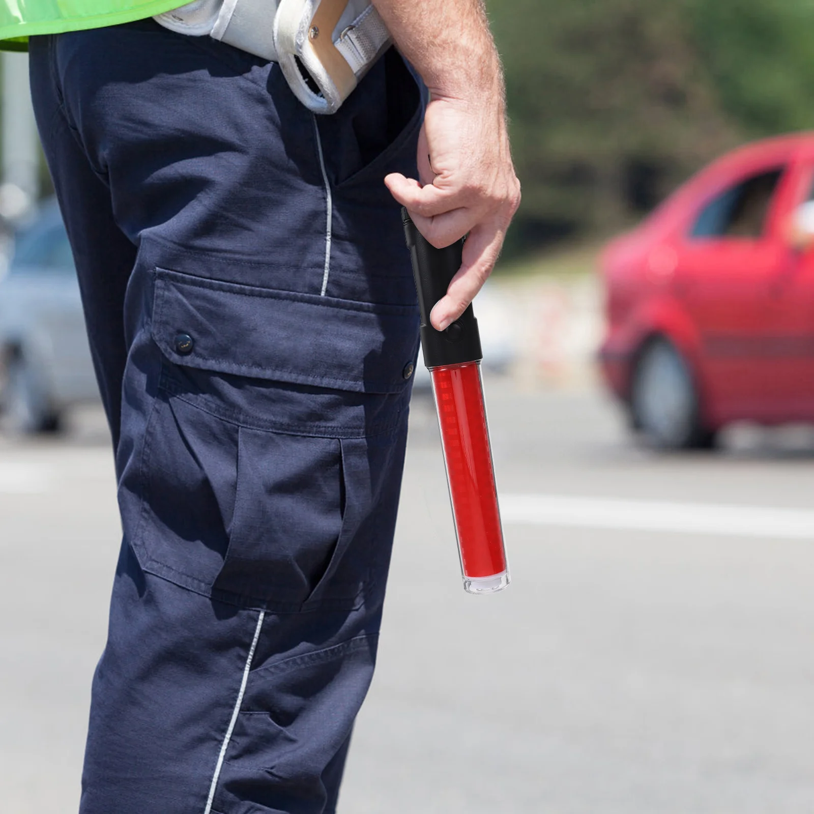 26Cm Led Traffic Control Wand Multifunctional Glow Stick Magnetic Hook For Concert Cheering Parking Marshaling Signal